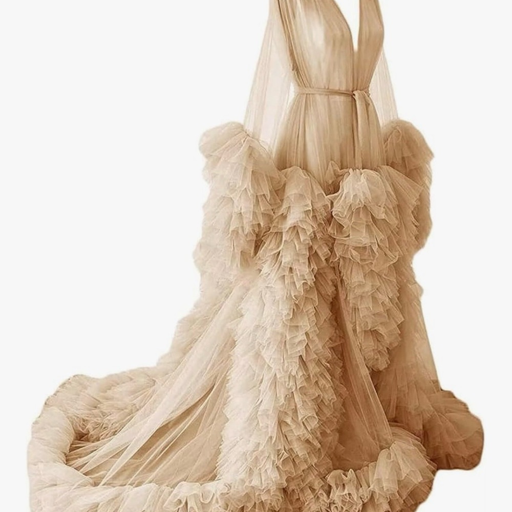 Elegant Cream Evening Gown